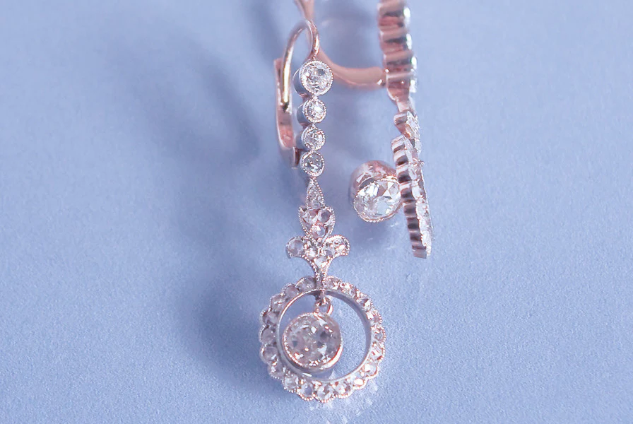 Boucles d'oreille Anciennes Diamants - Image 3
