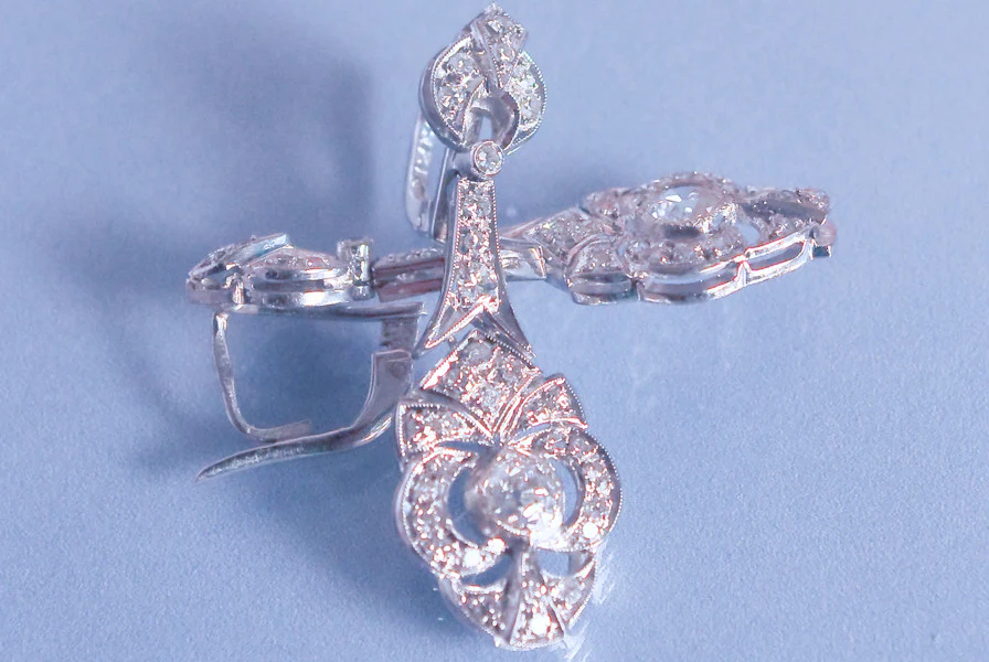Boucles d'oreille Art déco diamants - Image 3