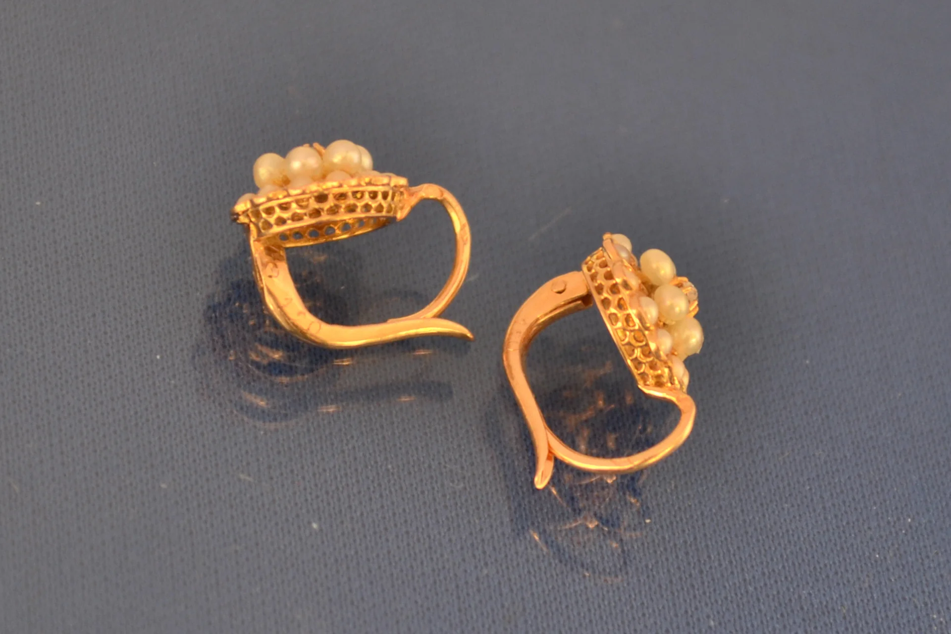 Boucles D'Oreilles Ancienne Or et Perles - Image 2