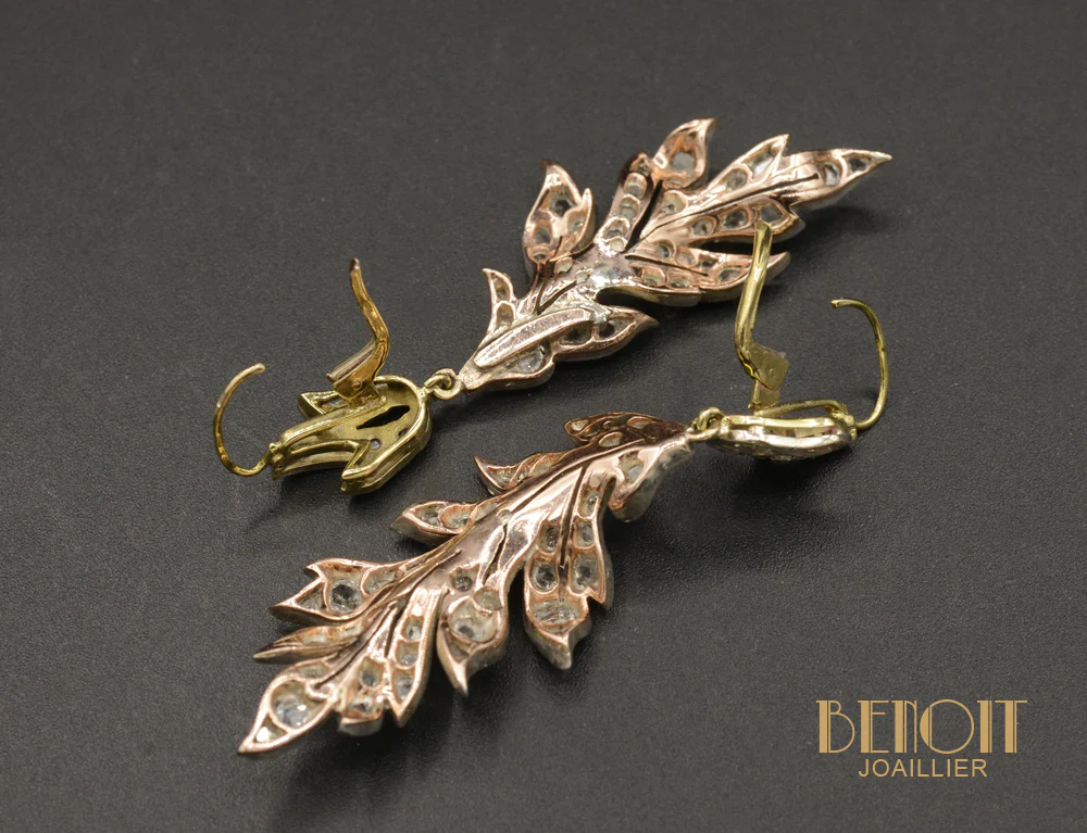 Boucles d'Oreilles Art Déco Fleurs (Parure) - Image 3