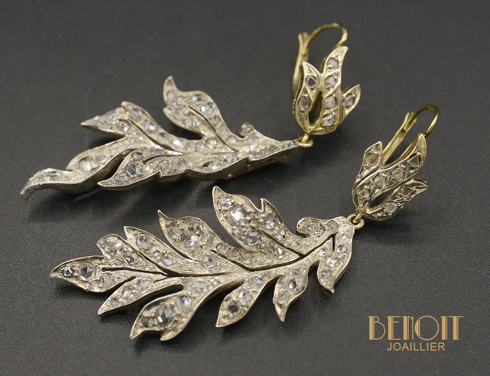 Boucles d'Oreilles Art Déco Fleurs (Parure) - Image 4