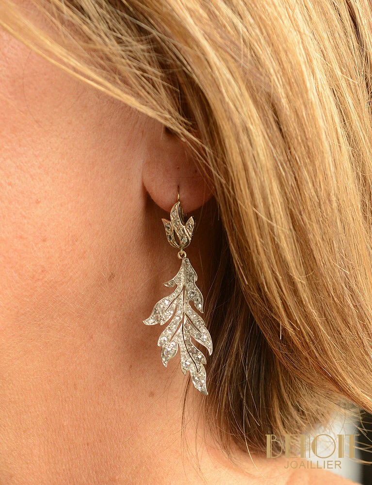 Boucles d'Oreilles Art Déco Fleurs (Parure) - Image 5