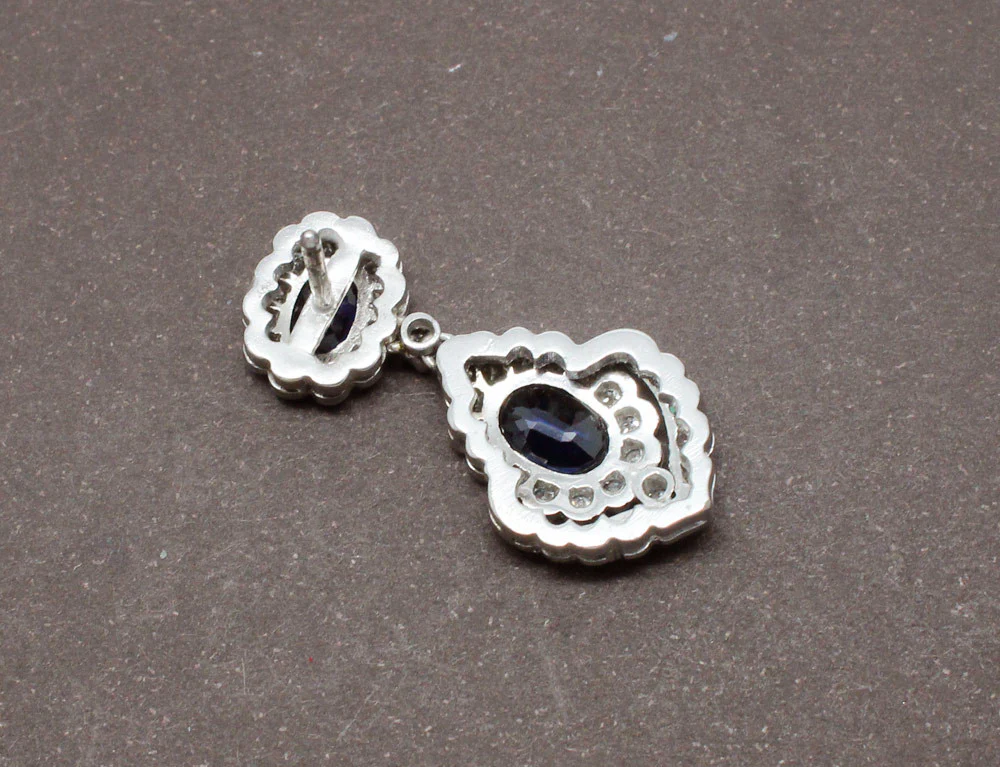 Boucles d'Oreilles Diamant et Saphirs - Image 3