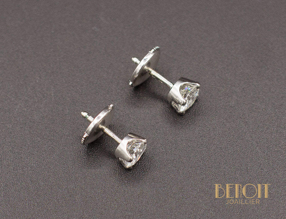 Boucles d'Oreilles Diamants 0,45 ct - Image 2