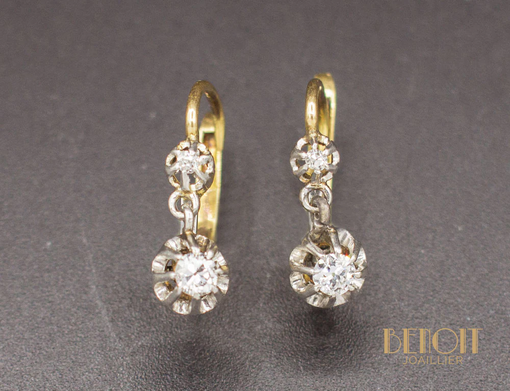 Boucles d'Oreilles Dormeuses Diamants