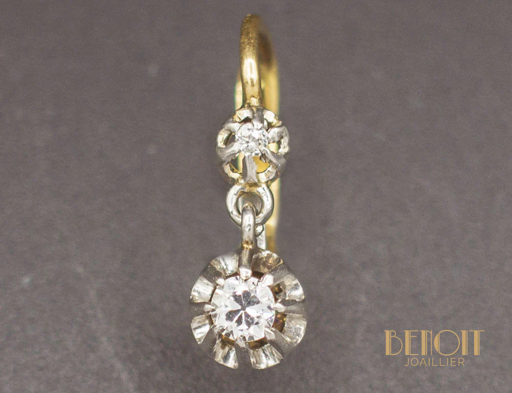 Boucles d'Oreilles Dormeuses Diamants - Image 2