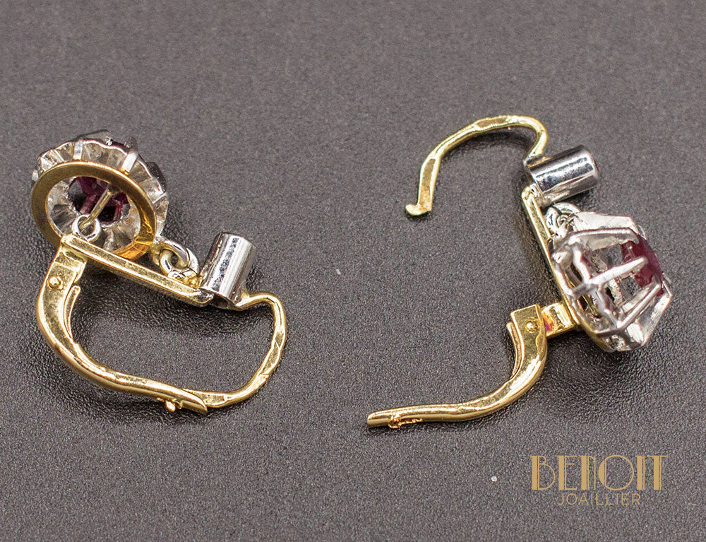 Boucles d'Oreilles Dormeuses Rubis - Image 3