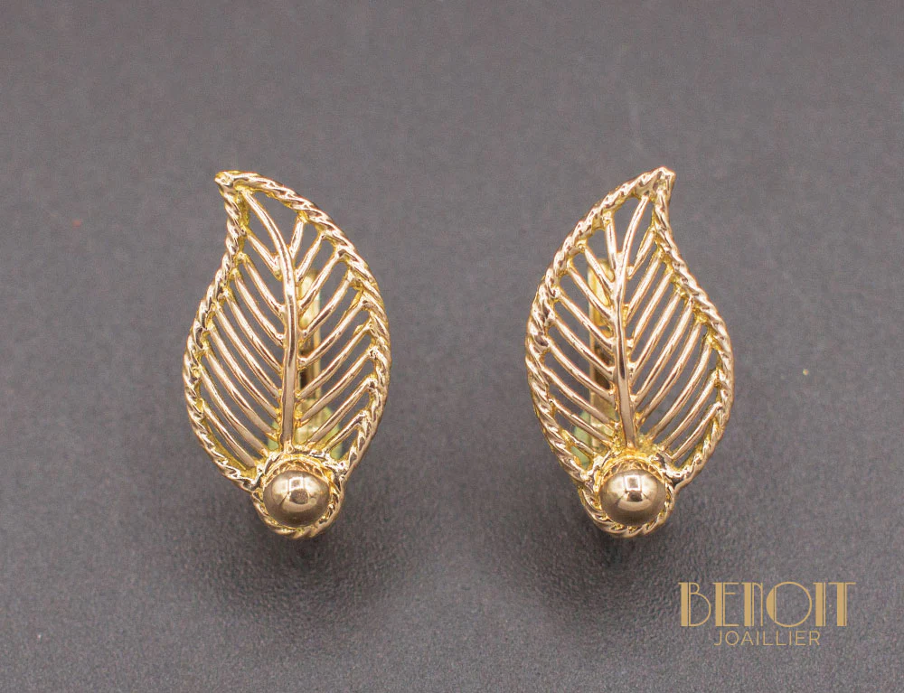 Boucles d'Oreilles "Feuilles" 1950