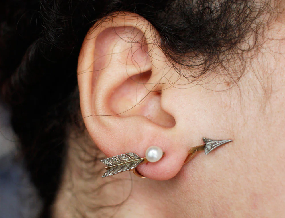 Boucles d'oreilles Flèche Perles Fines - Image 5