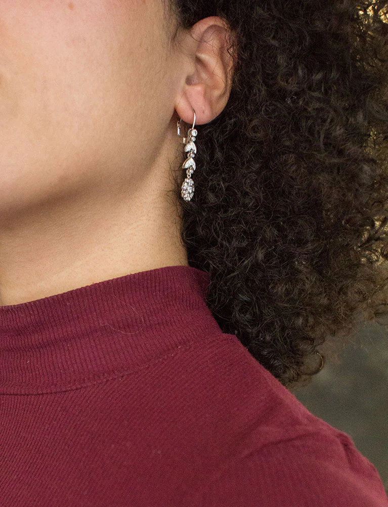 Boucles d'Oreilles Fleurs Diamants - Image 4