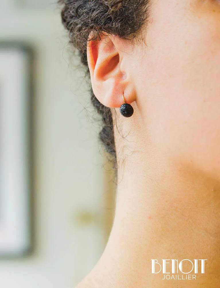 Boucles d'Oreilles Jais XIXe - Image 4