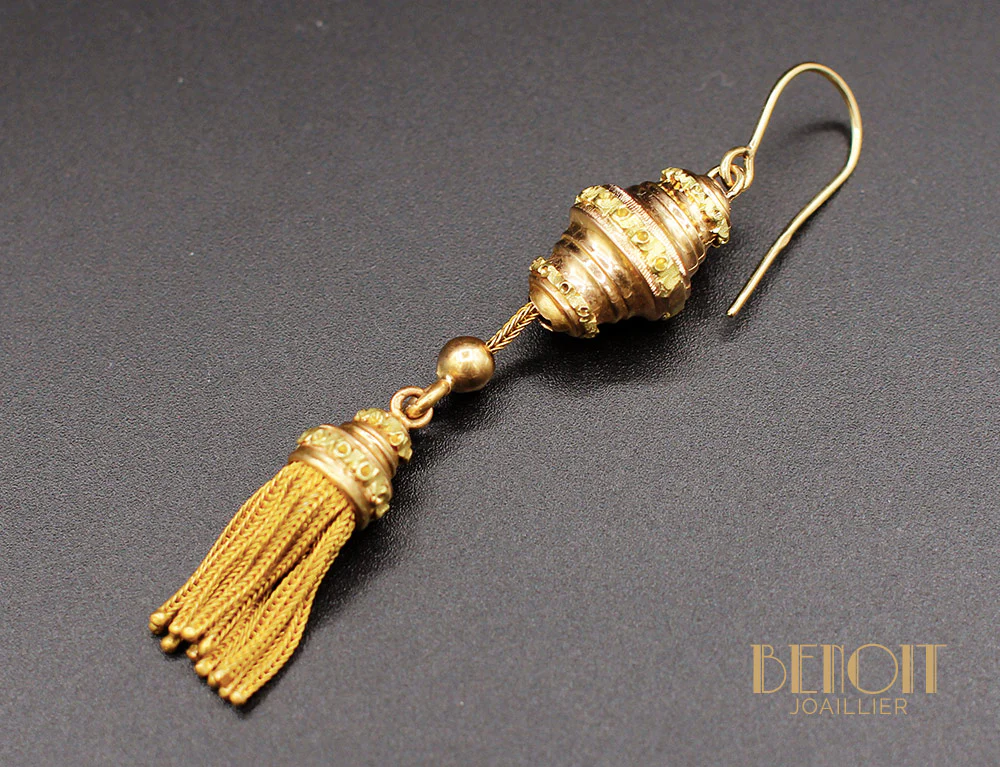 Boucles d'Oreilles "Les Recyclés" Pompons d'Or - Image 2