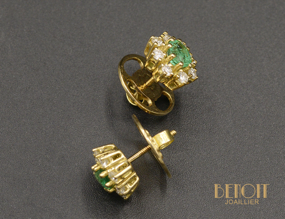 Boucles d'Oreilles Marguerite Émeraude - Image 2