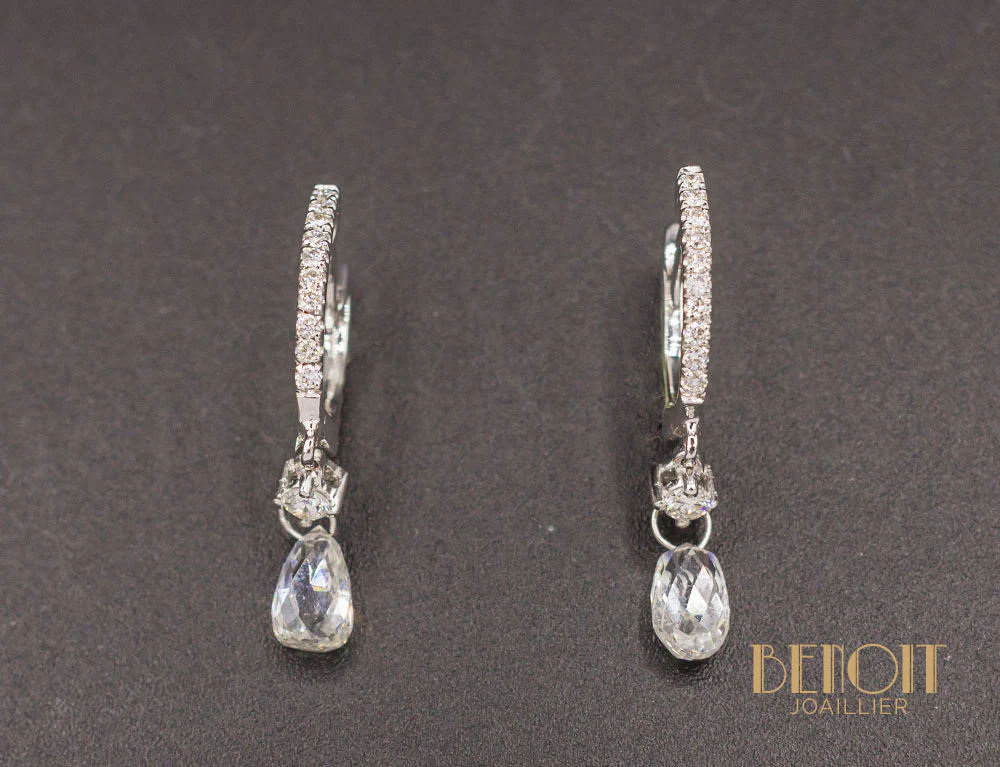 Boucles d'Oreilles Modernes Diamants