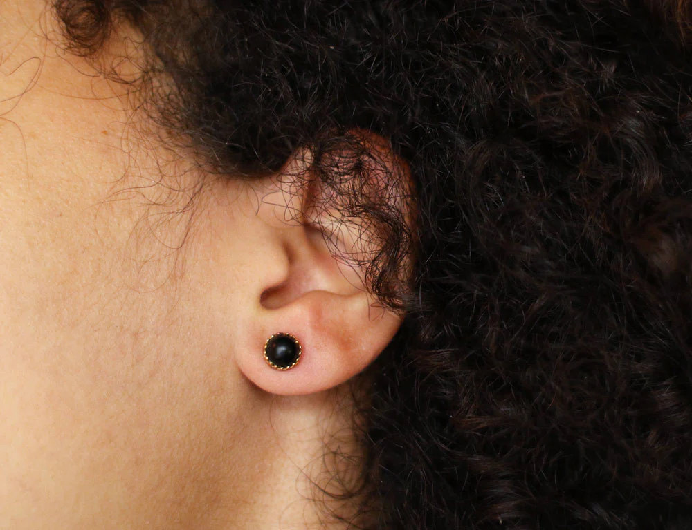 Boucles d'oreilles Or et Jais - Image 4