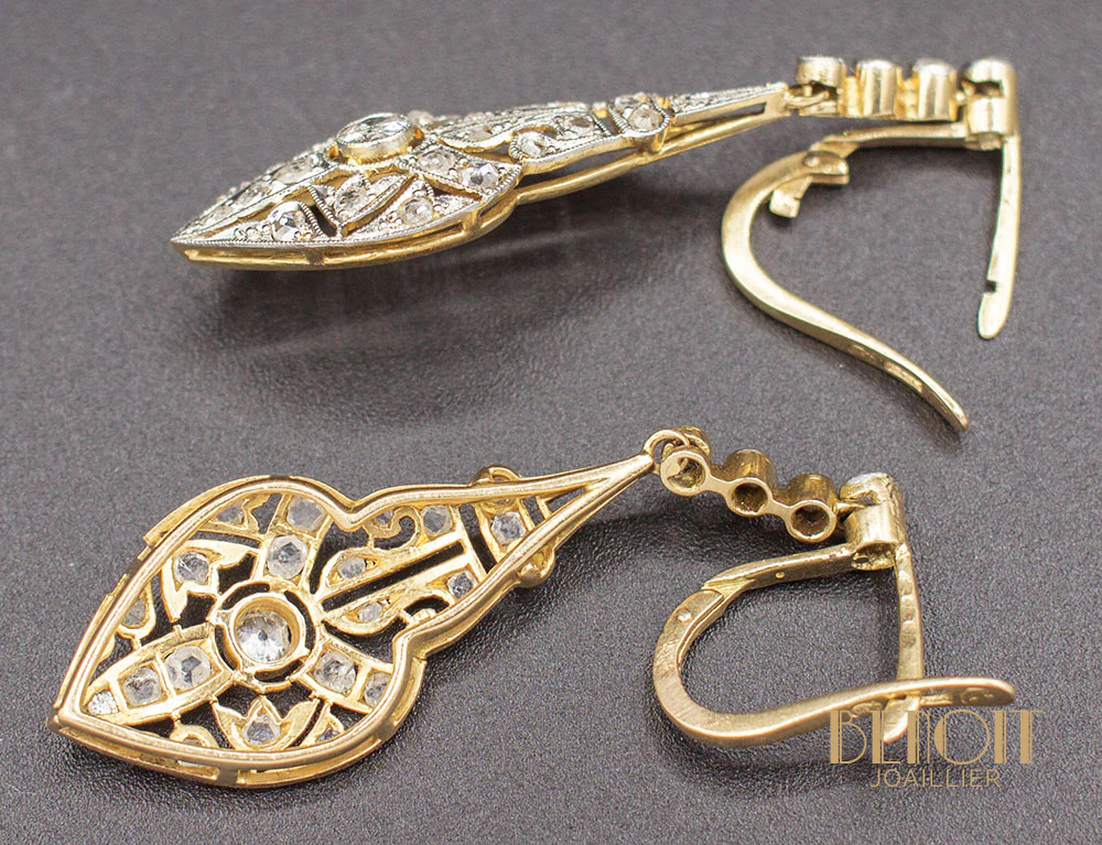 Boucles d'Oreilles Pendantes Art Déco - Image 3