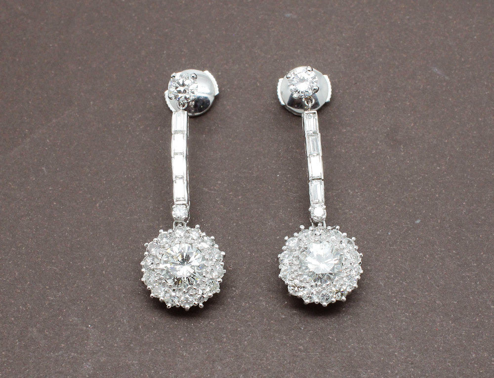 Boucles d'Oreilles Pendantes Diamants
