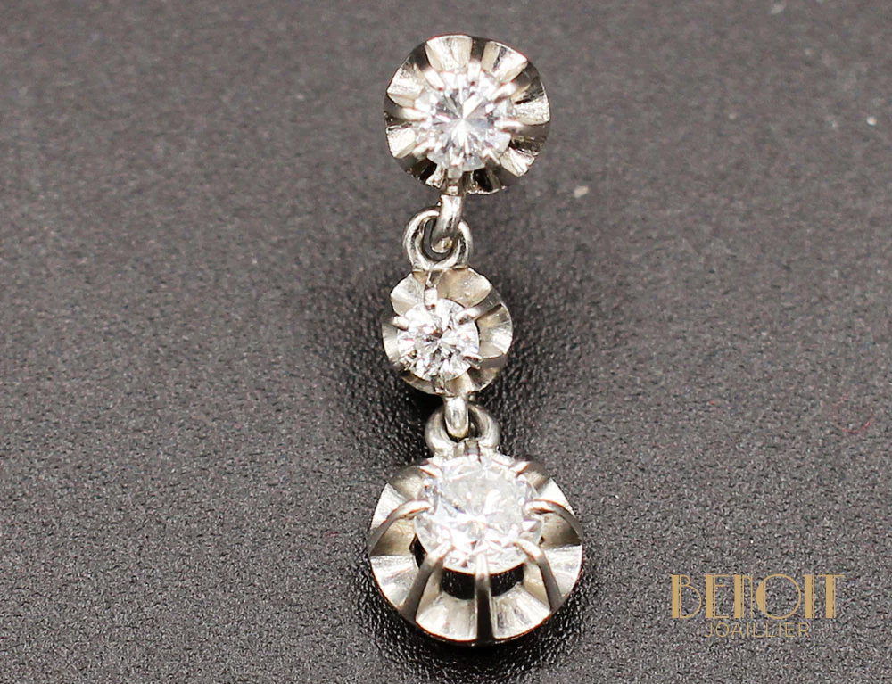 Boucles d'Oreilles Pendantes Diamants - Image 2