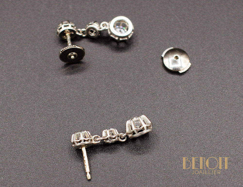 Boucles d'Oreilles Pendantes Diamants - Image 3