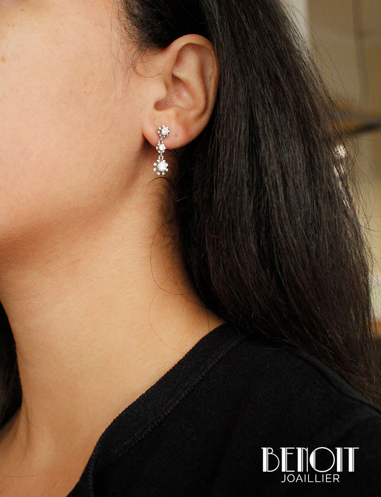 Boucles d'Oreilles Pendantes Diamants - Image 4