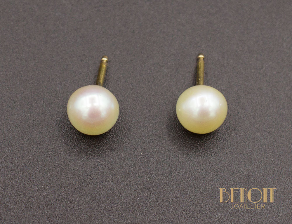 Boucles d'Oreilles Perles Anciennes - Image 2