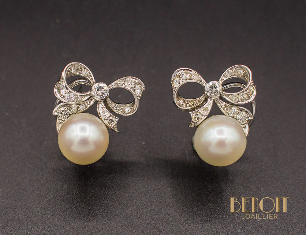 Boucles d'Oreilles Perles Noeuds