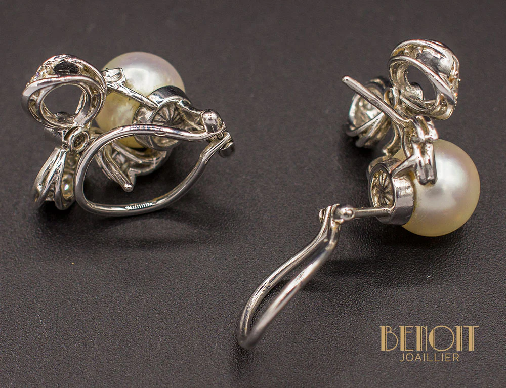 Boucles d'Oreilles Perles Noeuds - Image 3