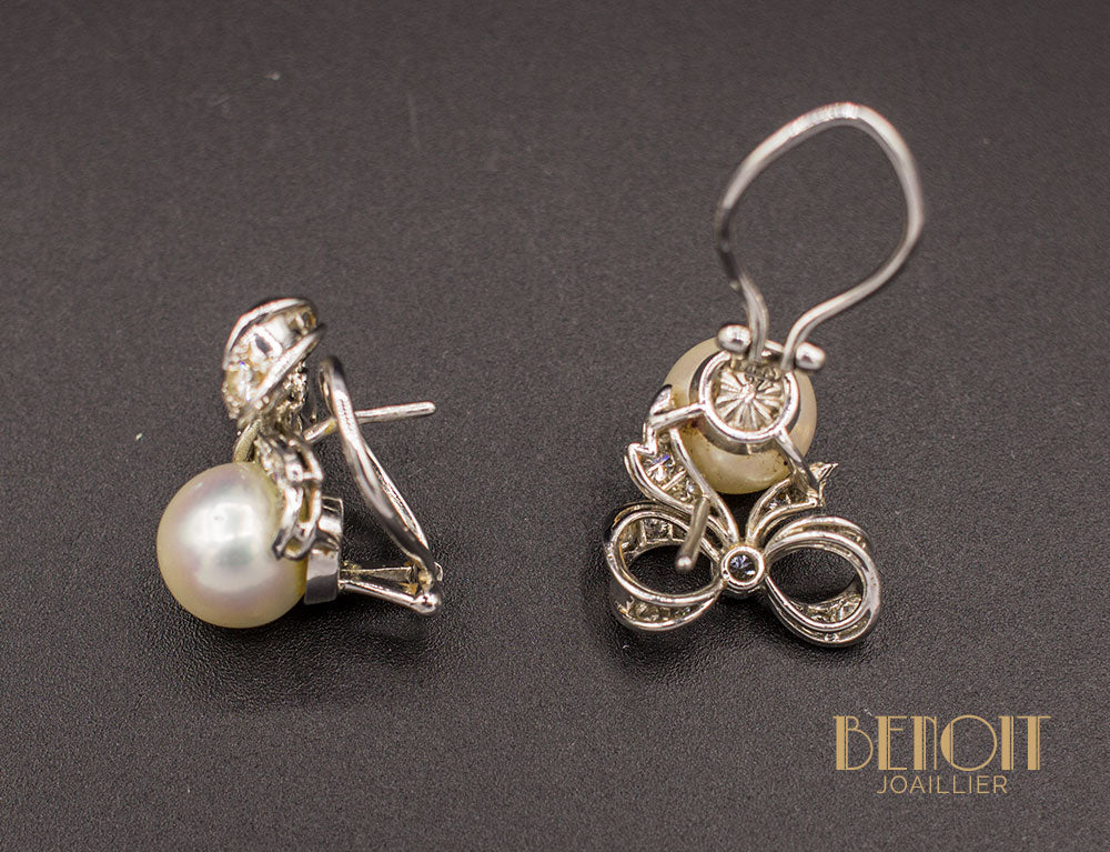 Boucles d'Oreilles Perles Noeuds - Image 4