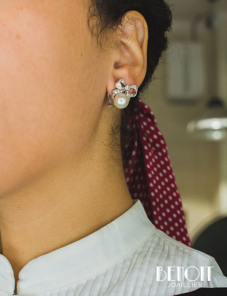 Boucles d'Oreilles Perles Noeuds - Image 5