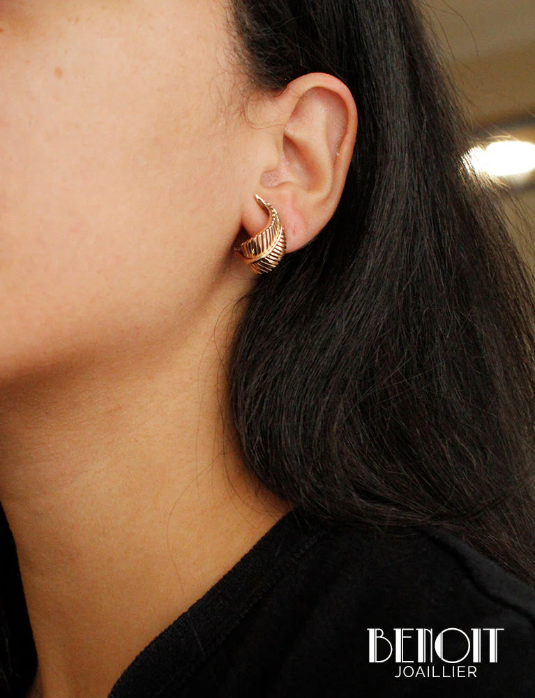 Boucles d'Oreilles Plumes 1950 - Image 4