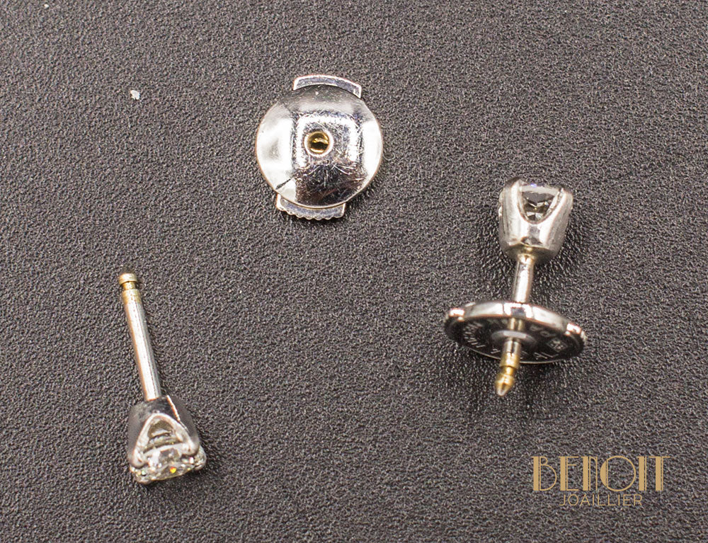 Boucles d'Oreilles Puces Diamants 0.15ct - Image 3
