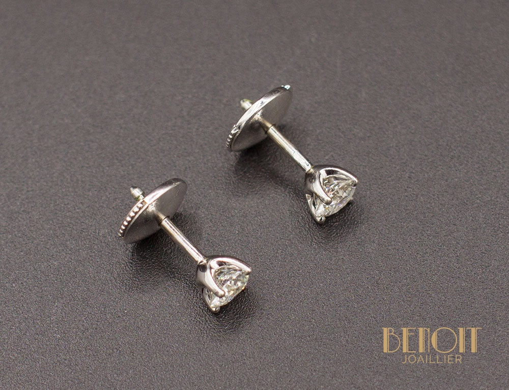 Boucles D'Oreilles Puces Diamants 0,30ct - Image 2