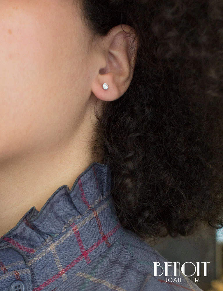 Boucles D'Oreilles Puces Diamants 0,30ct - Image 3
