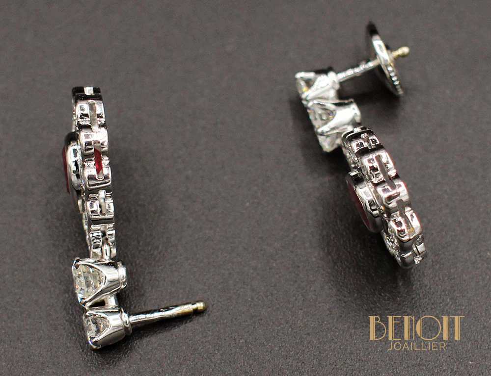 Boucles d'oreilles Rubis et Diamants - Image 4
