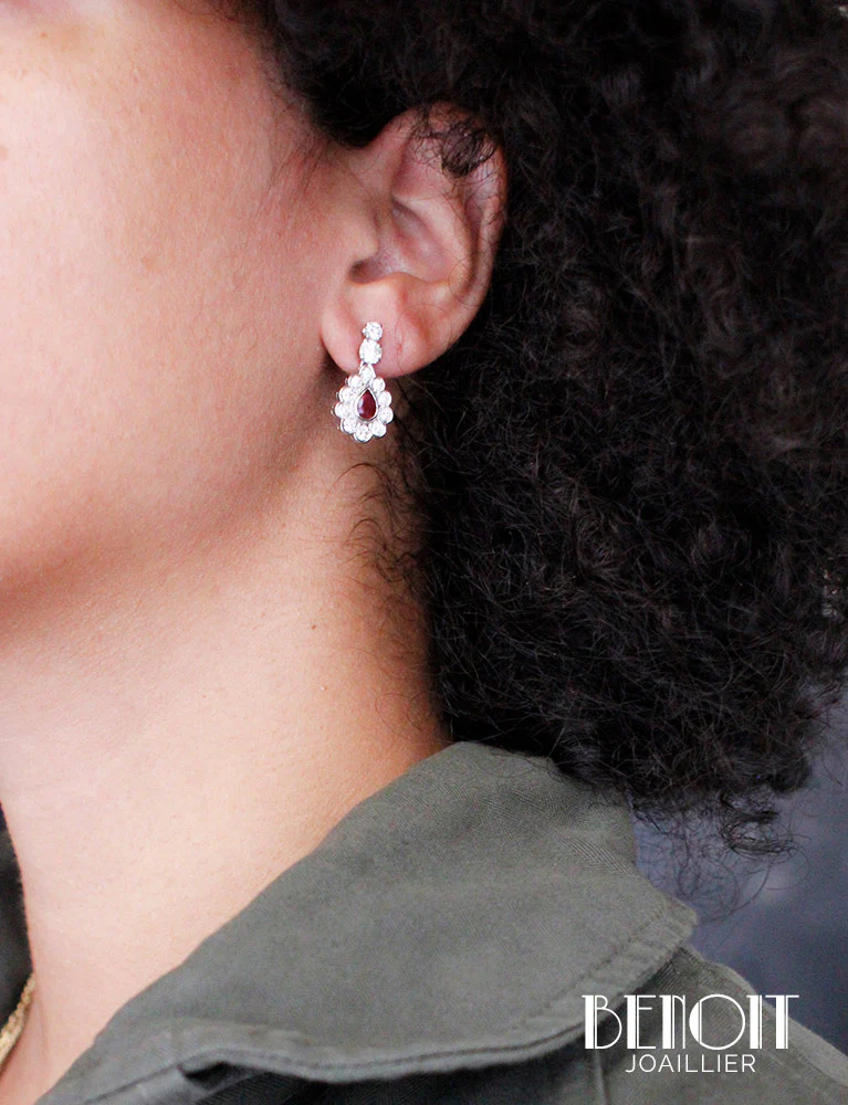 Boucles d'oreilles Rubis et Diamants - Image 5