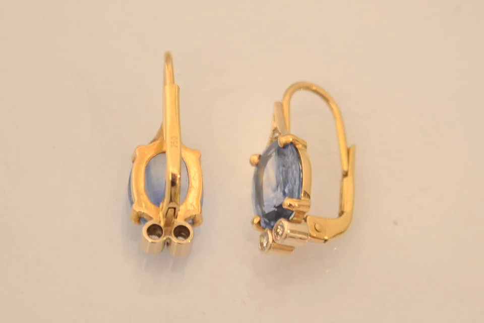 Boucles d'Oreilles Saphirs et Diamants - Image 2