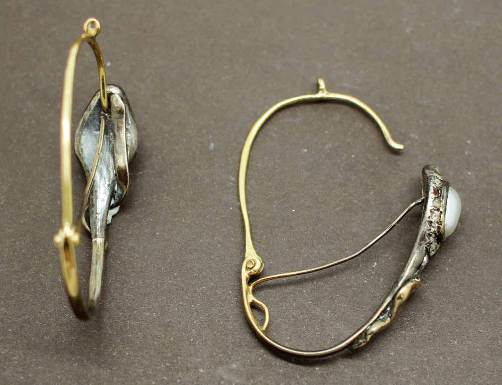 Boucles d'oreilles Serpent (Créoles) Début XIXe (Parure) - Image 3
