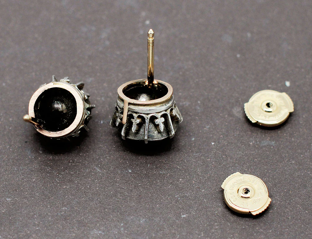 Boucles d'Oreilles Taille Rose XIXe - Image 3