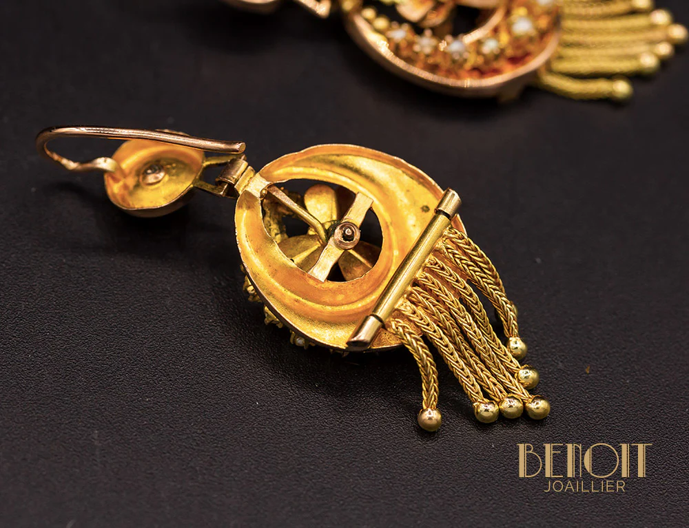 Boucles d'Oreilles XIXe - Image 4