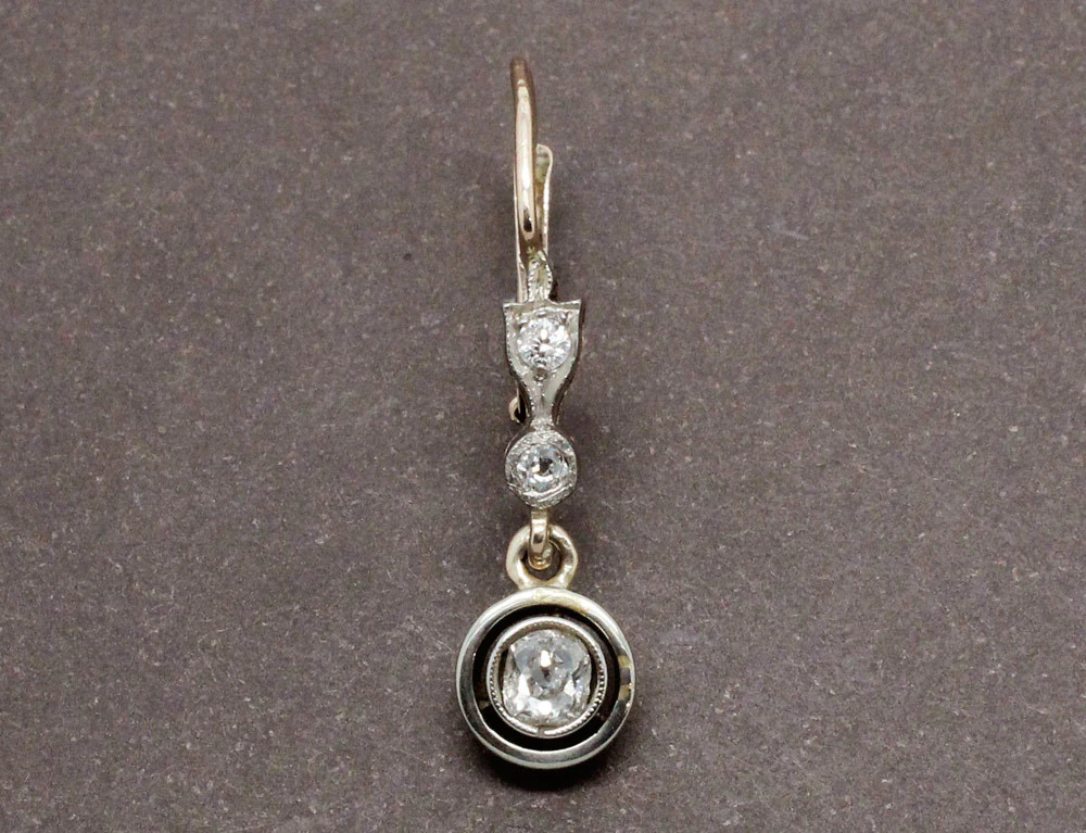 Boucles Dormeuses Anciennes Diamants - Image 2