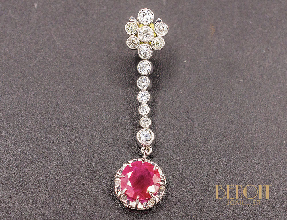 Boucles Pendentifs Rubis et Diamants - Image 2