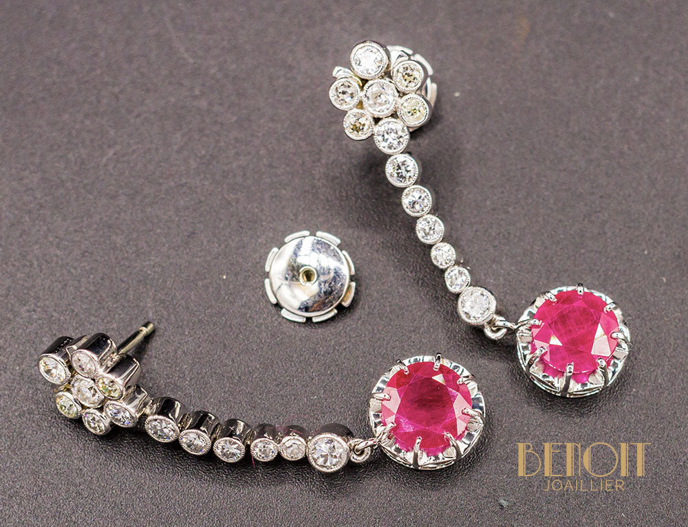 Boucles Pendentifs Rubis et Diamants - Image 3