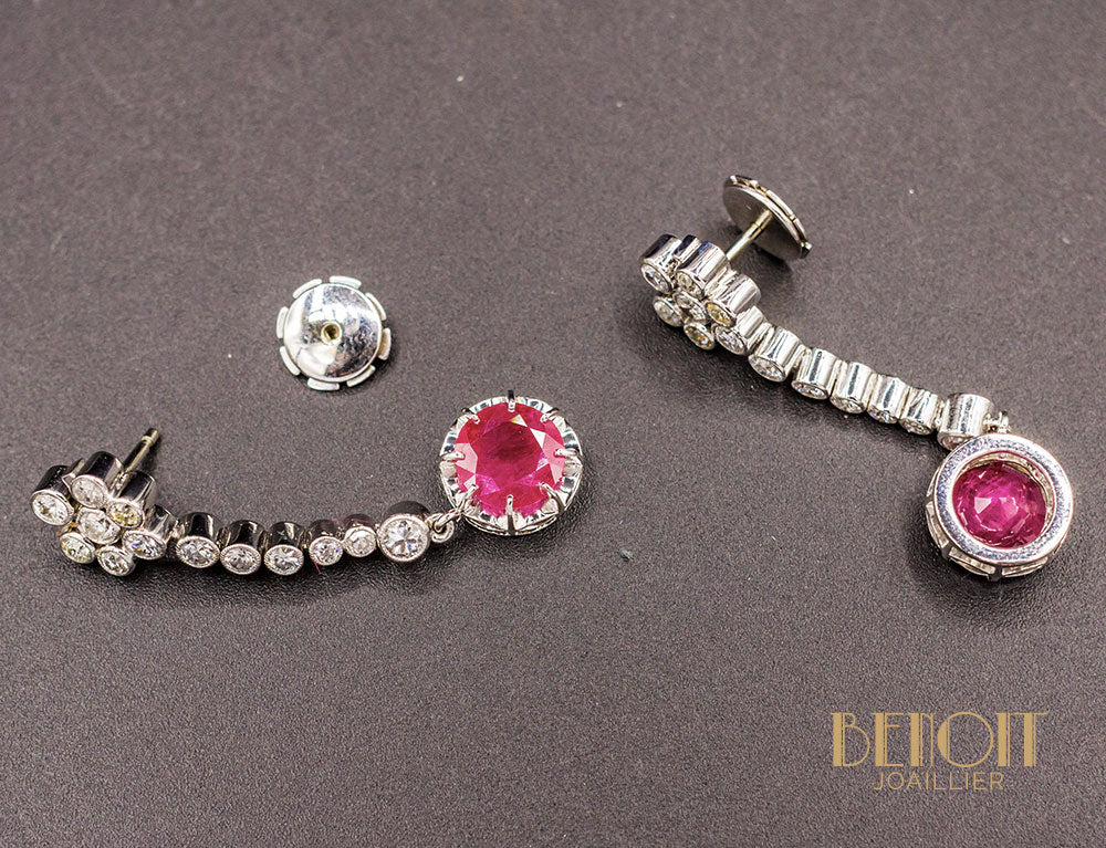 Boucles Pendentifs Rubis et Diamants - Image 4