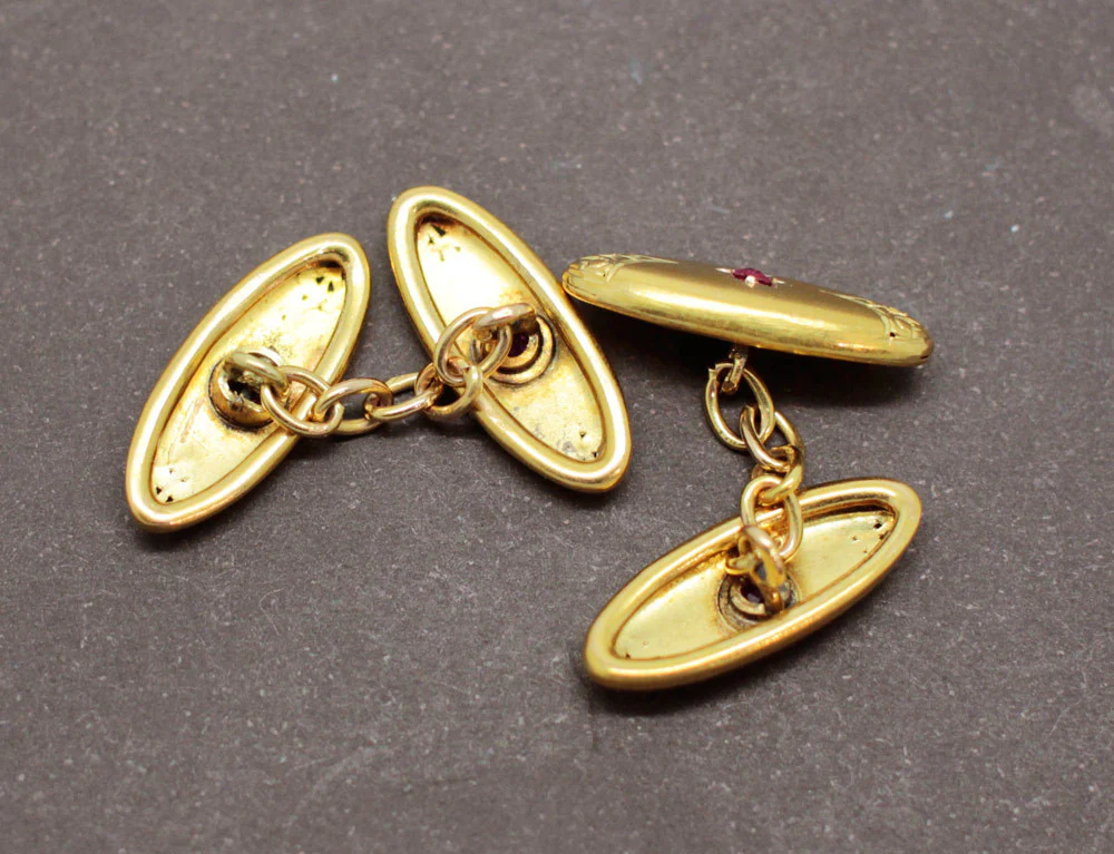 Boutons de Manchette Or et Rubis - Image 3