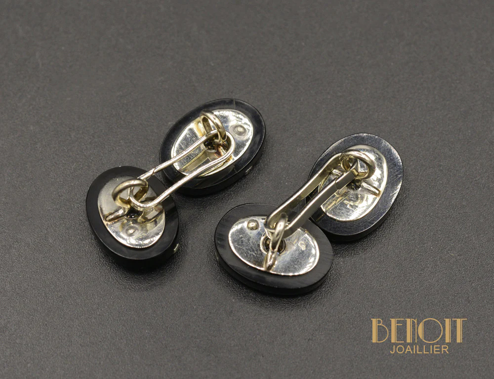 Boutons De Manchettes Onyx Diamants - Image 2