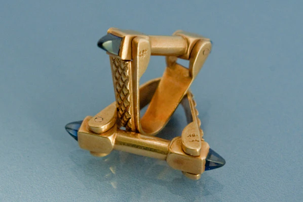 Boutons de manchettes Or et Saphir - Image 3