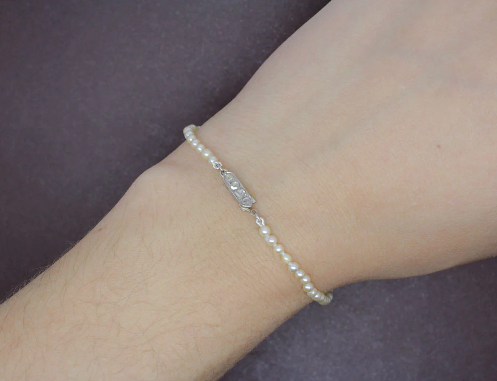 Bracelet 1900 Perles Fines et Fermoir Diamants - Image 4