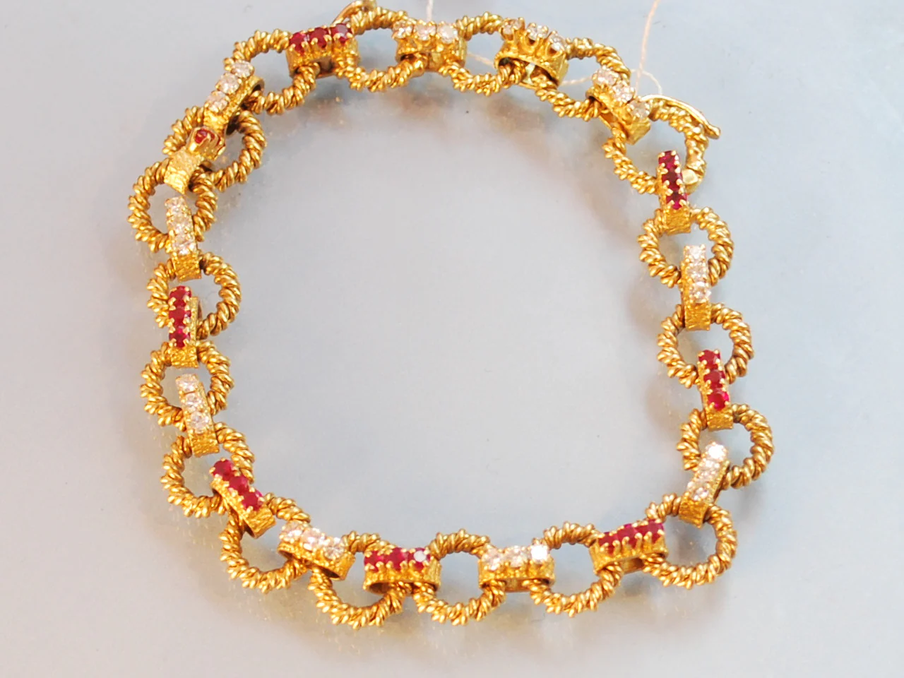 Bracelet ancien diamant et rubis - Image 2