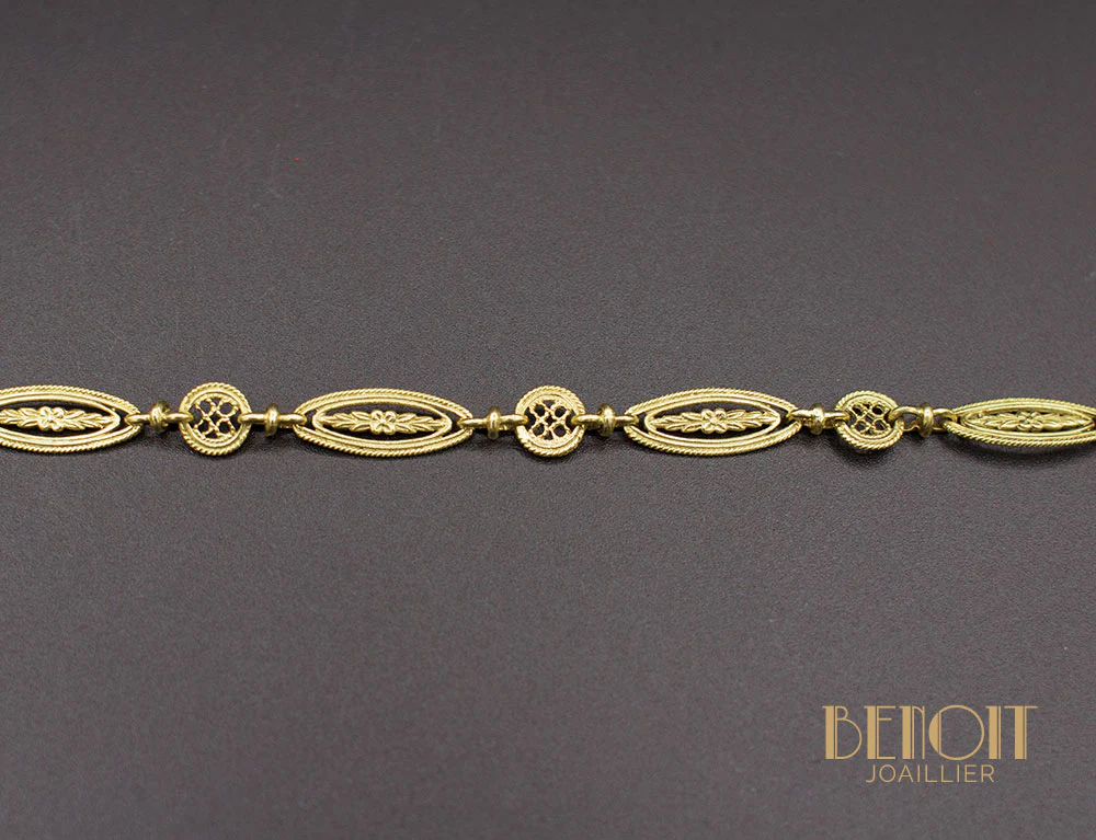 Bracelet Ancien Filigrane Or Jaune - Image 2