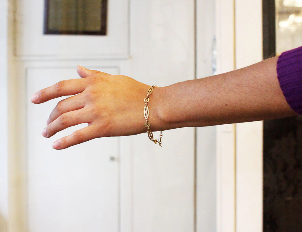 Bracelet Ancien Filigrane Or Jaune - Image 4